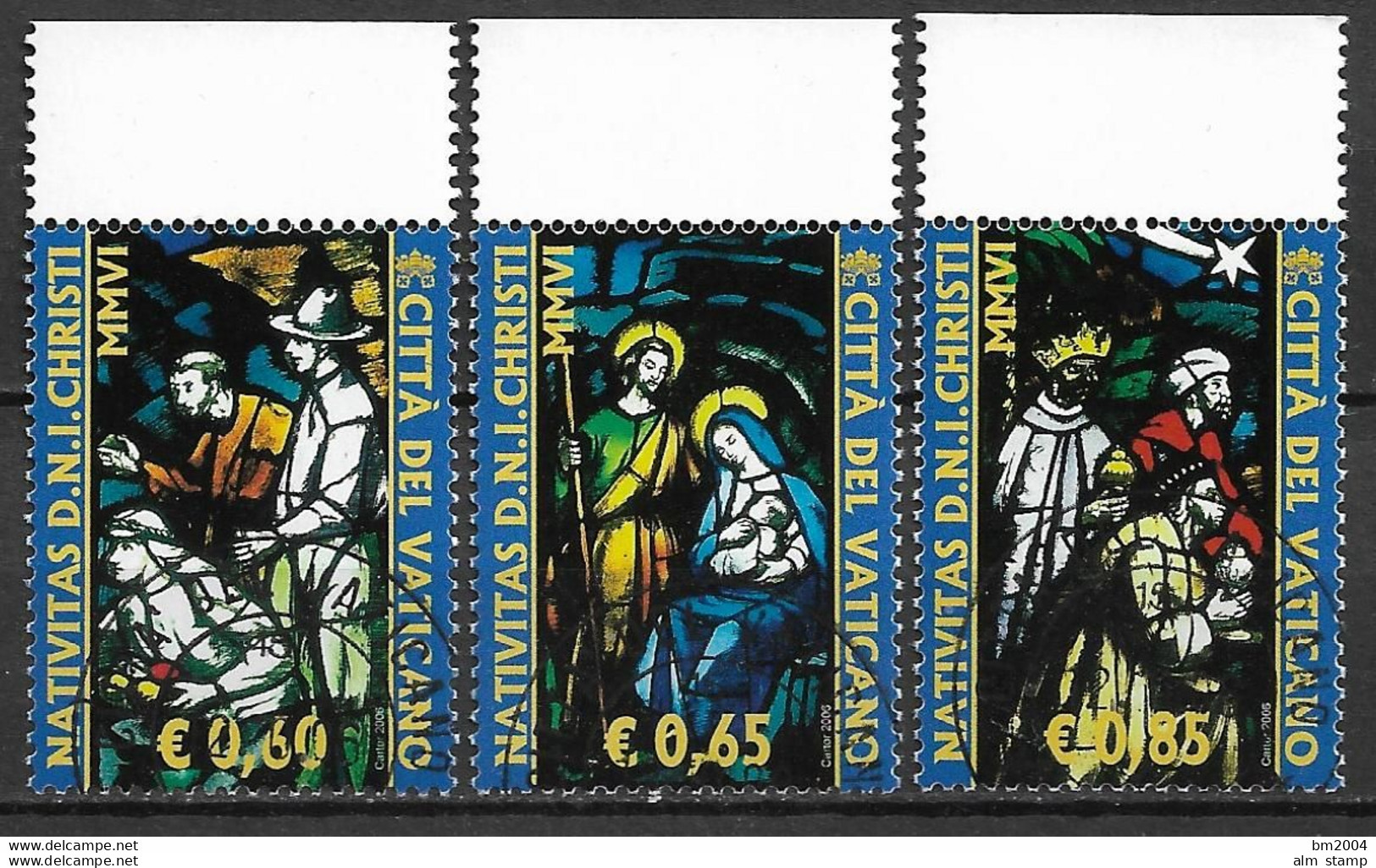 2006 Vatikan Mi. 1566-8 FD- Used  Weihnachten: Glasfenster - Oblitérés