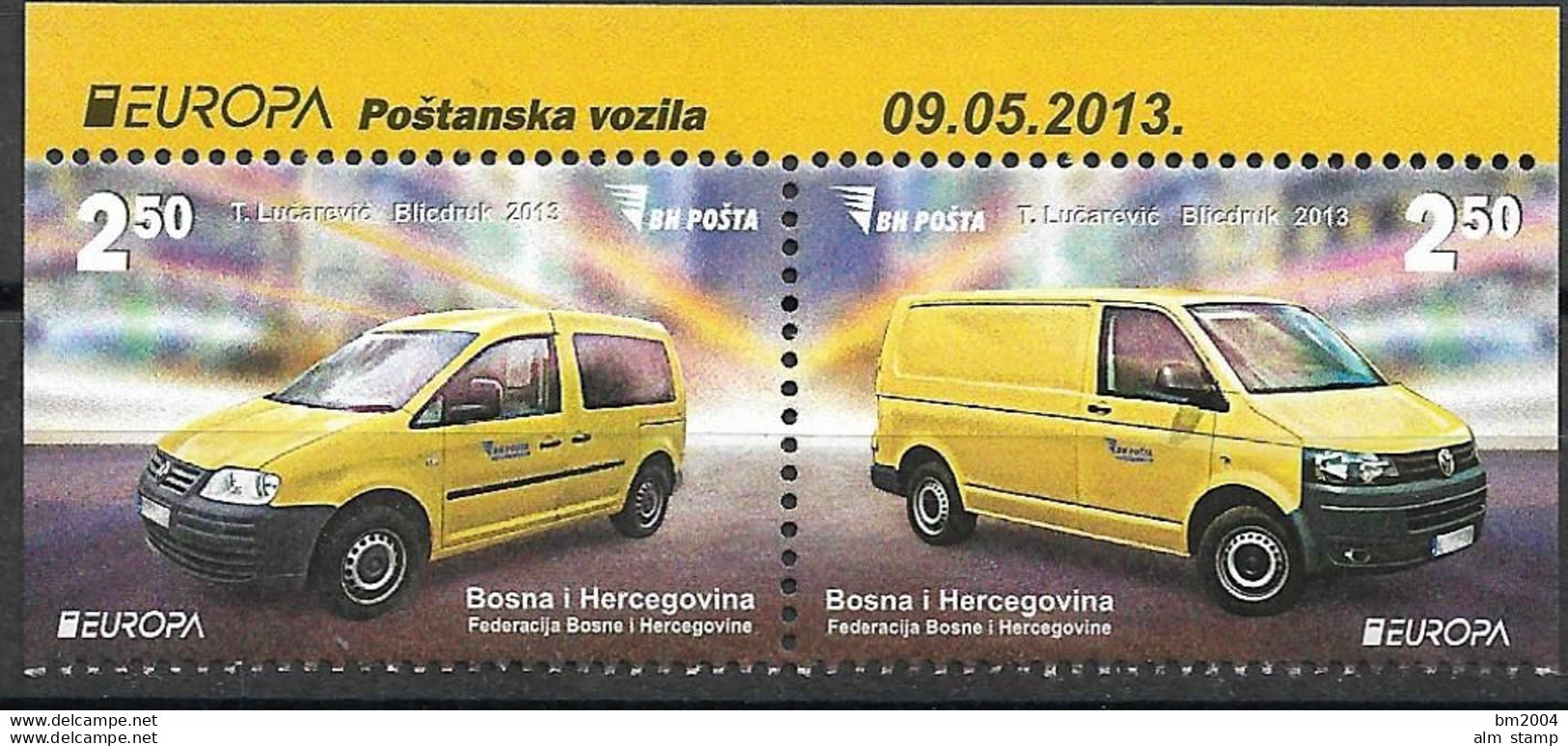 2013 Bosnien Und Herzegowina  Mi.618-9 DI **MNH Europa: Postfahrzeuge. - 2013