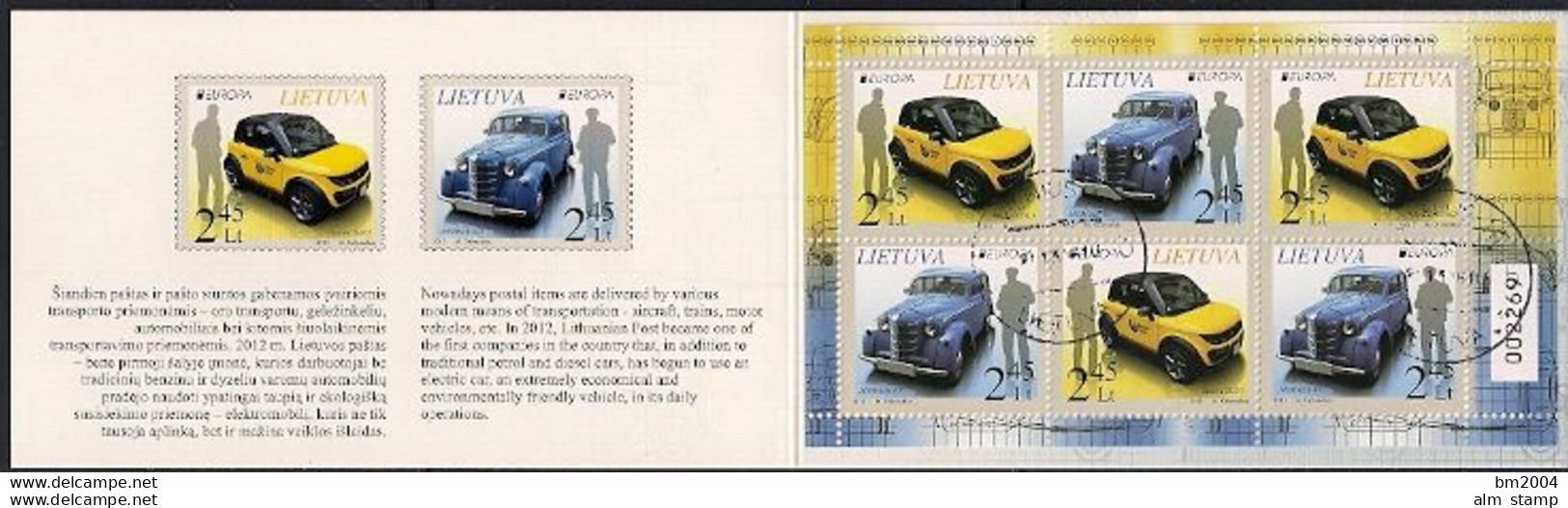 2013 Litauen  Mi.1131-2 Used  Booklet  Europa: Postfahrzeuge. - 2013