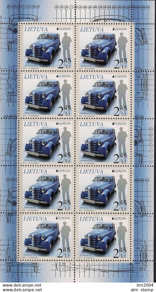 2013 Litauen  Mi.1131-2**MNH Europa: Postfahrzeuge. - 2013