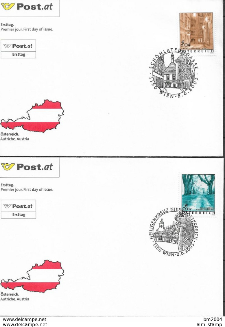 2003  Austria  Österreich  Mi. 2420-4 FDC : Ferienland Österreich - FDC