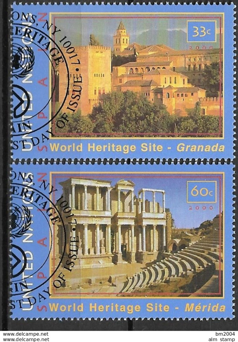 2000 UNO NEW YORK MI.846-7 Ued  UNESCO-Welterbe: Spanien - Used Stamps