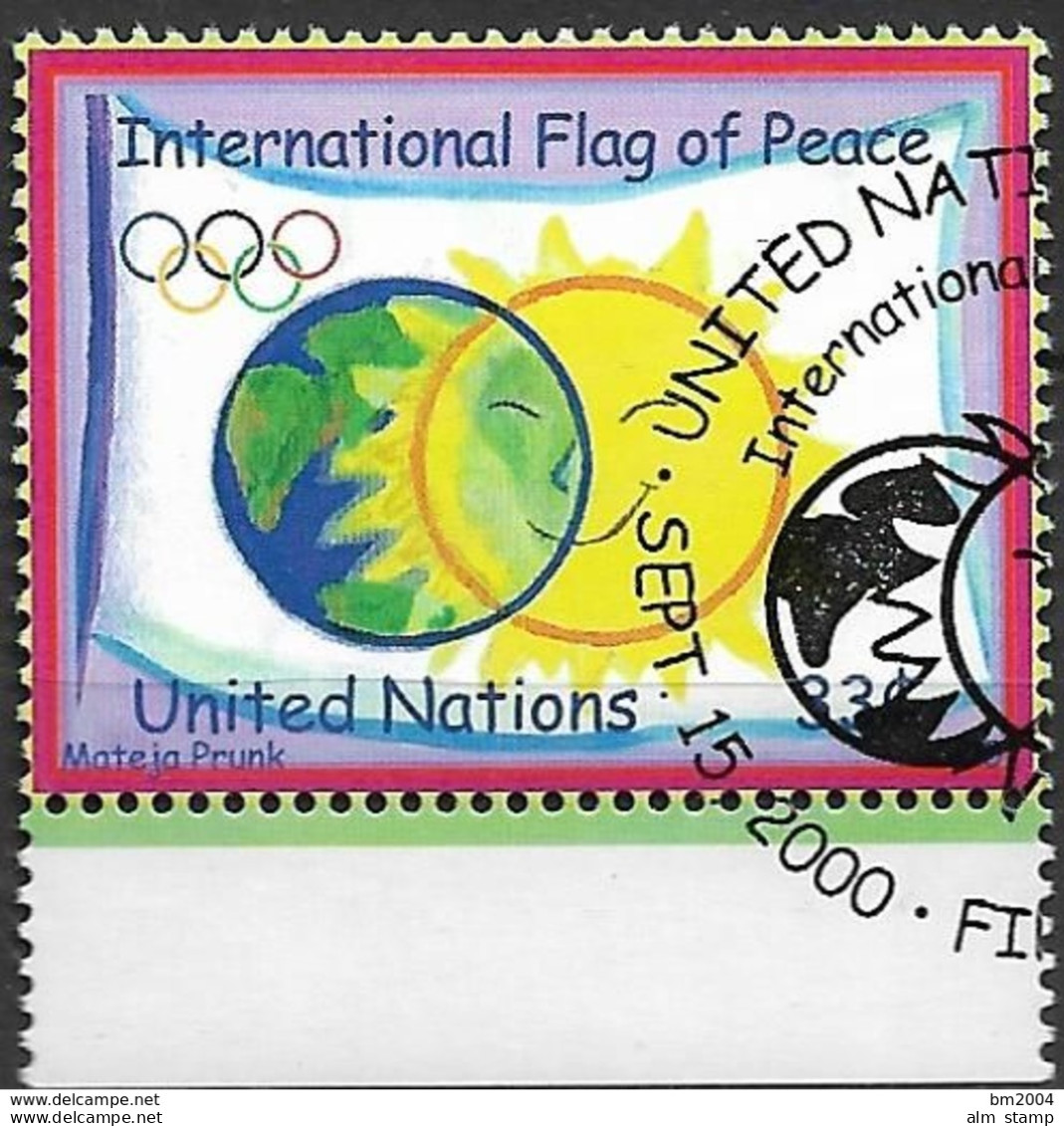 2000 UNO NEW YORK MI.845 Ued   Internationale Friedensflagge - Gebraucht