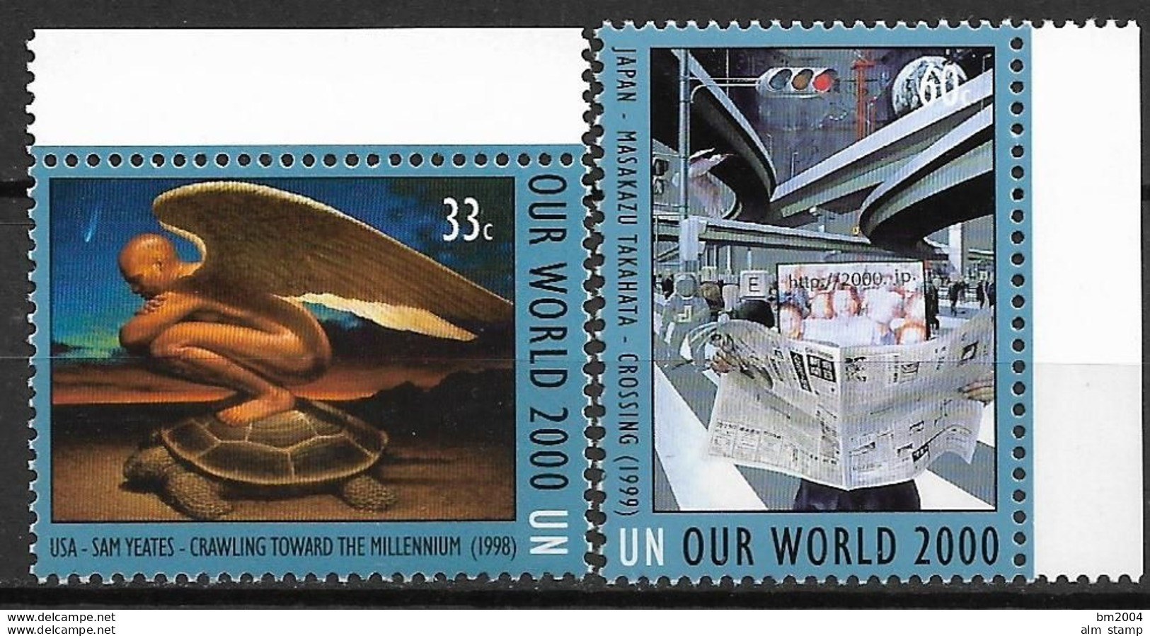 2000 UNO NEW YORK MI.835-6 **MNH   Gemäldeausstellung „Unsere Welt Im Jahr 2000“, New York. - Unused Stamps