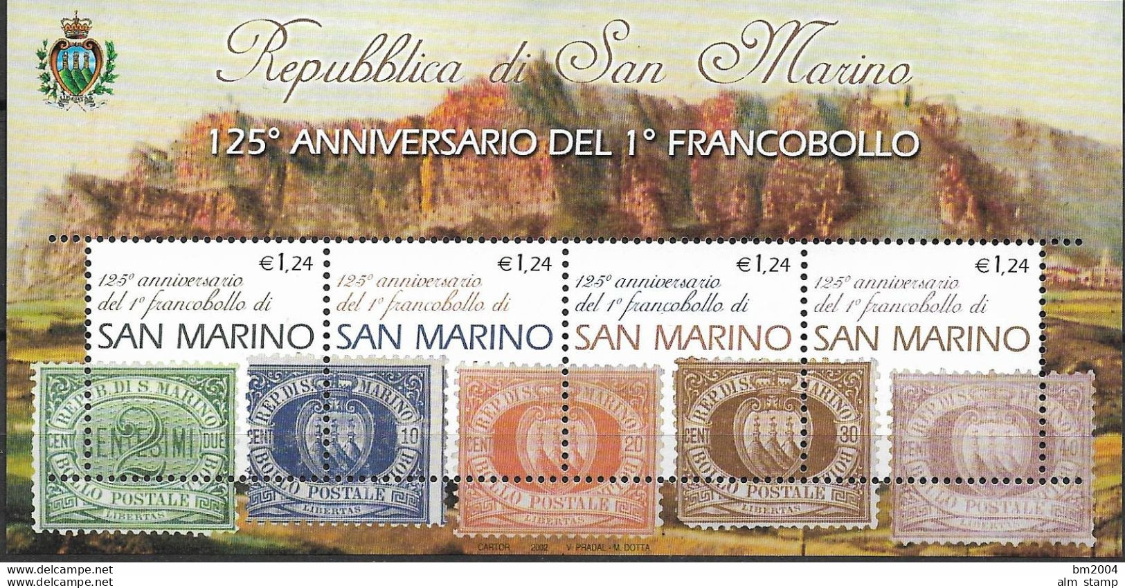 2002 San Marino Mi. Bl. 30**MNH  125 Jahre Briefmarken Von San Marino - Ungebraucht
