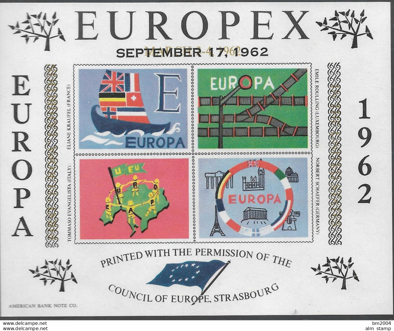 1962 EUROPEX September  17.1962**MNH Europa - 1962