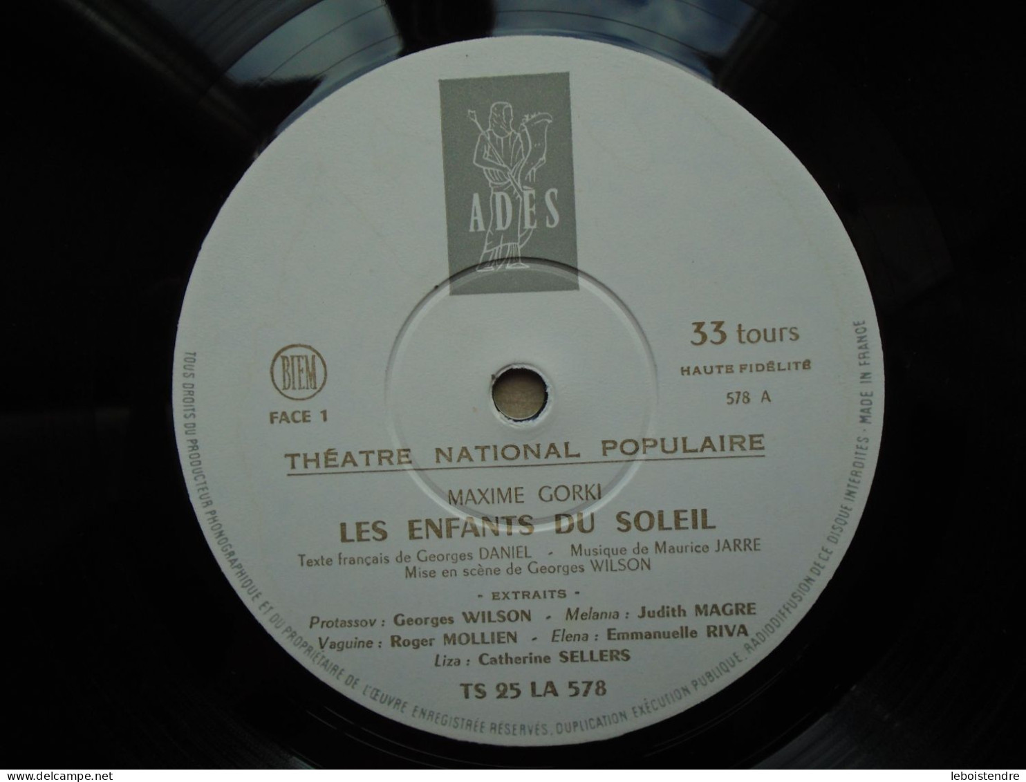 10" VINYLE LES ENFANTS DU SOLEIL MAXIME GORKI COLLECTION THEATRE PAR JEAN-LOUIS MIGNON THEATRE NATIONAL POPULAIRE - Formatos Especiales