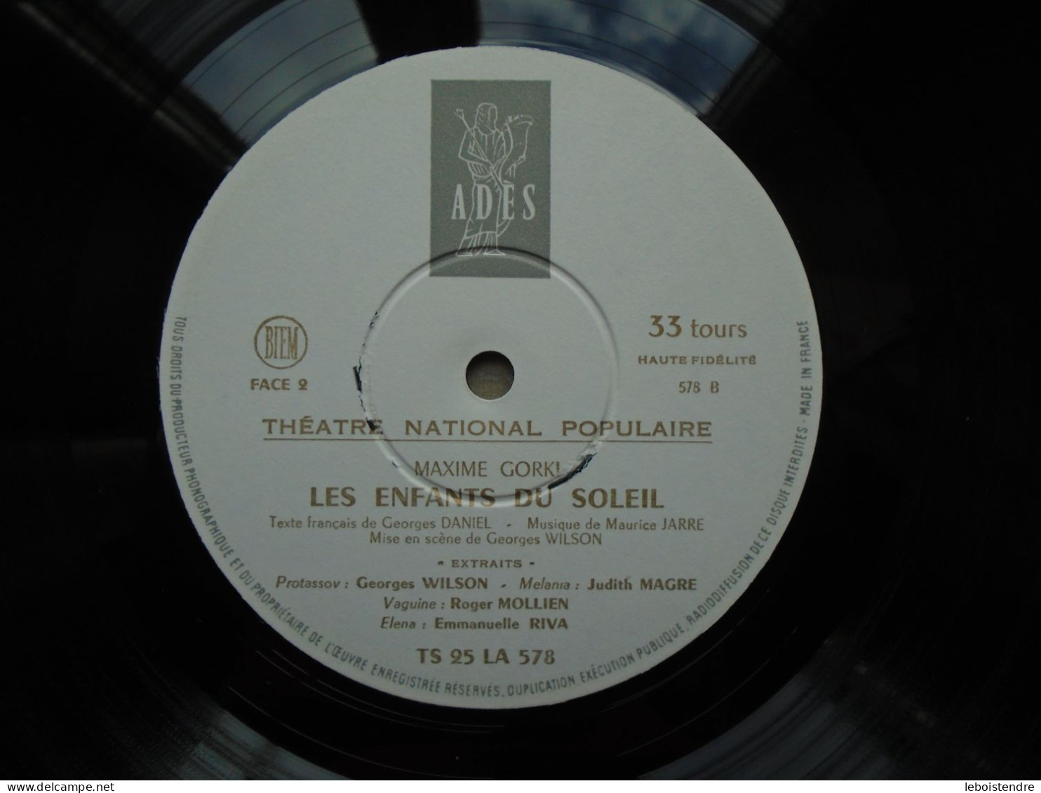 10" VINYLE LES ENFANTS DU SOLEIL MAXIME GORKI COLLECTION THEATRE PAR JEAN-LOUIS MIGNON THEATRE NATIONAL POPULAIRE - Spezialformate