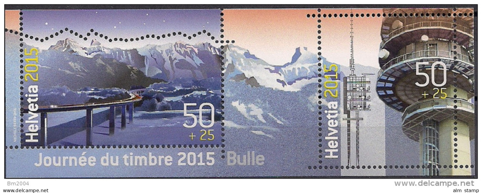 2015.11 Schweiz Mi. Bl 60 **MNH Tag Der Briefmarek 2015 Bulle - Neufs