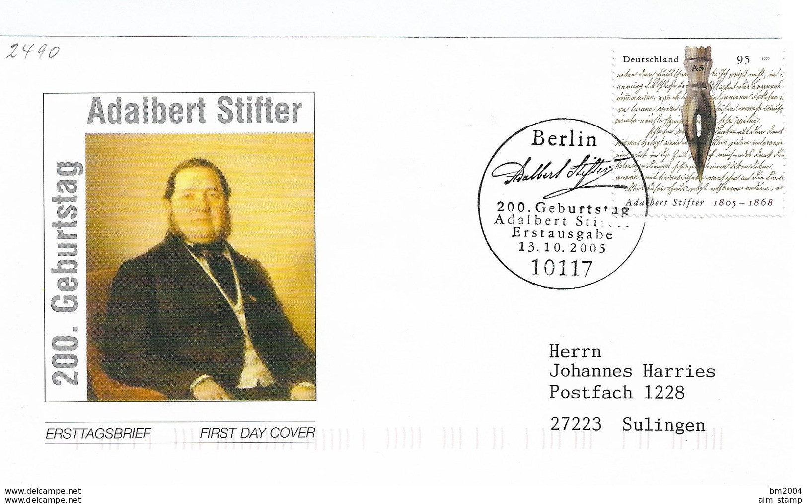 2005 Deutschland Allem. Fed. Mi. 2490 FDC  (Berlin ) 200. Geb.  Albert Stifter - 2001-2010