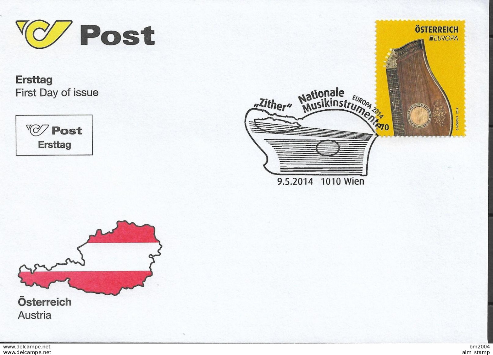 2014  Austria Österreich  Mi. 3134 FDC   Europa: Volksmusikinstrumente. - FDC