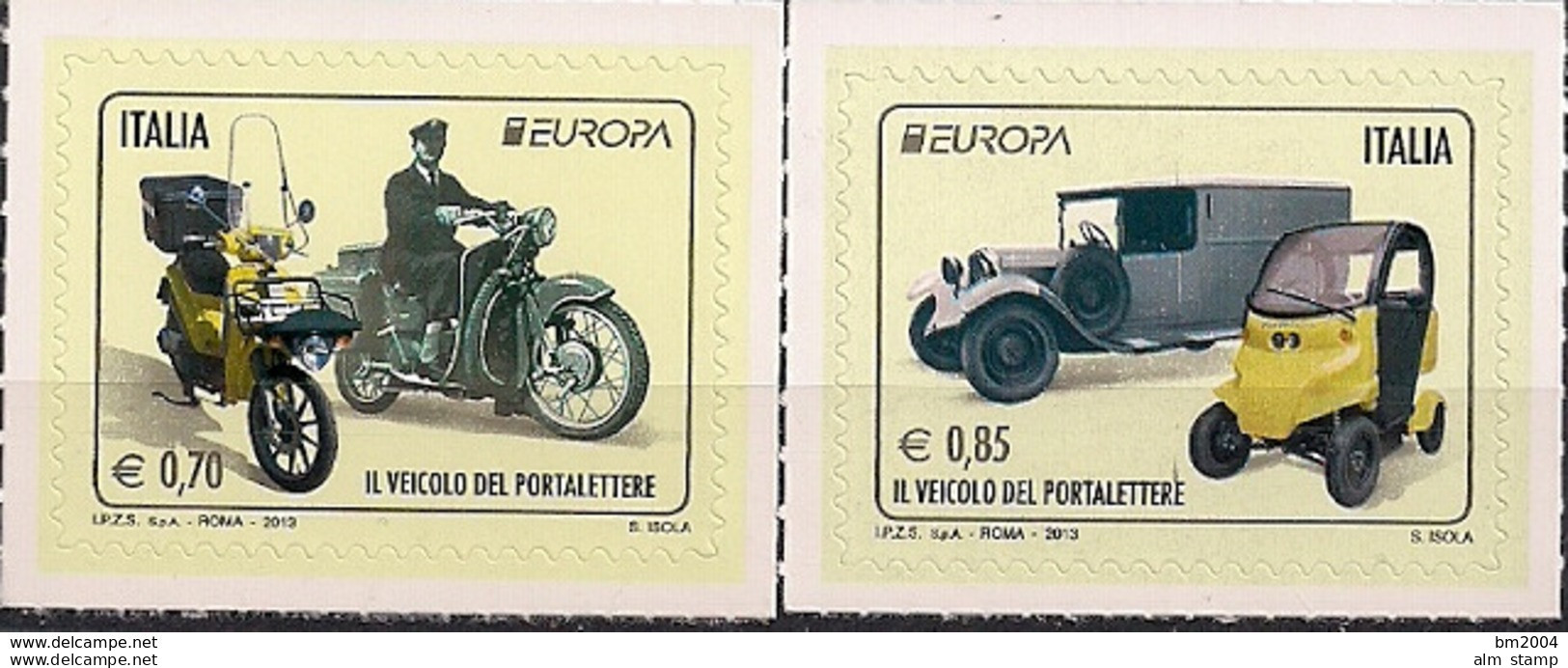 2013 Italien   Mi.3603-4**MNH Europa: Postfahrzeuge. - 2013