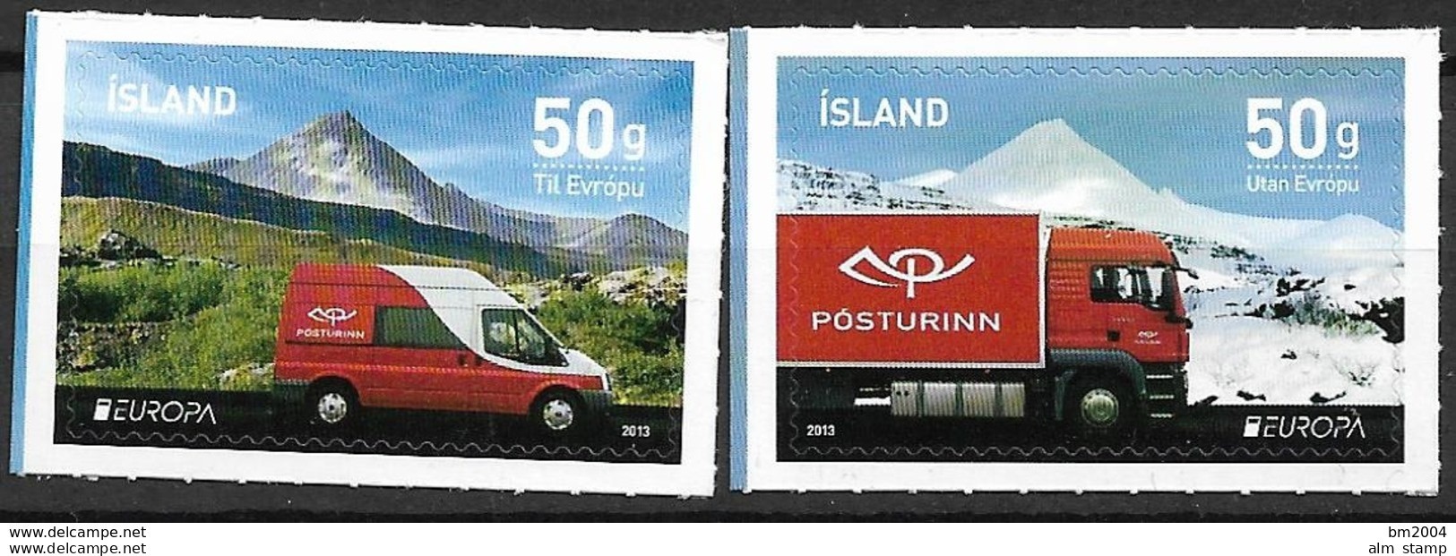 2013 Island   Mi.1394-5 A**MNH Europa: Postfahrzeuge. - 2013