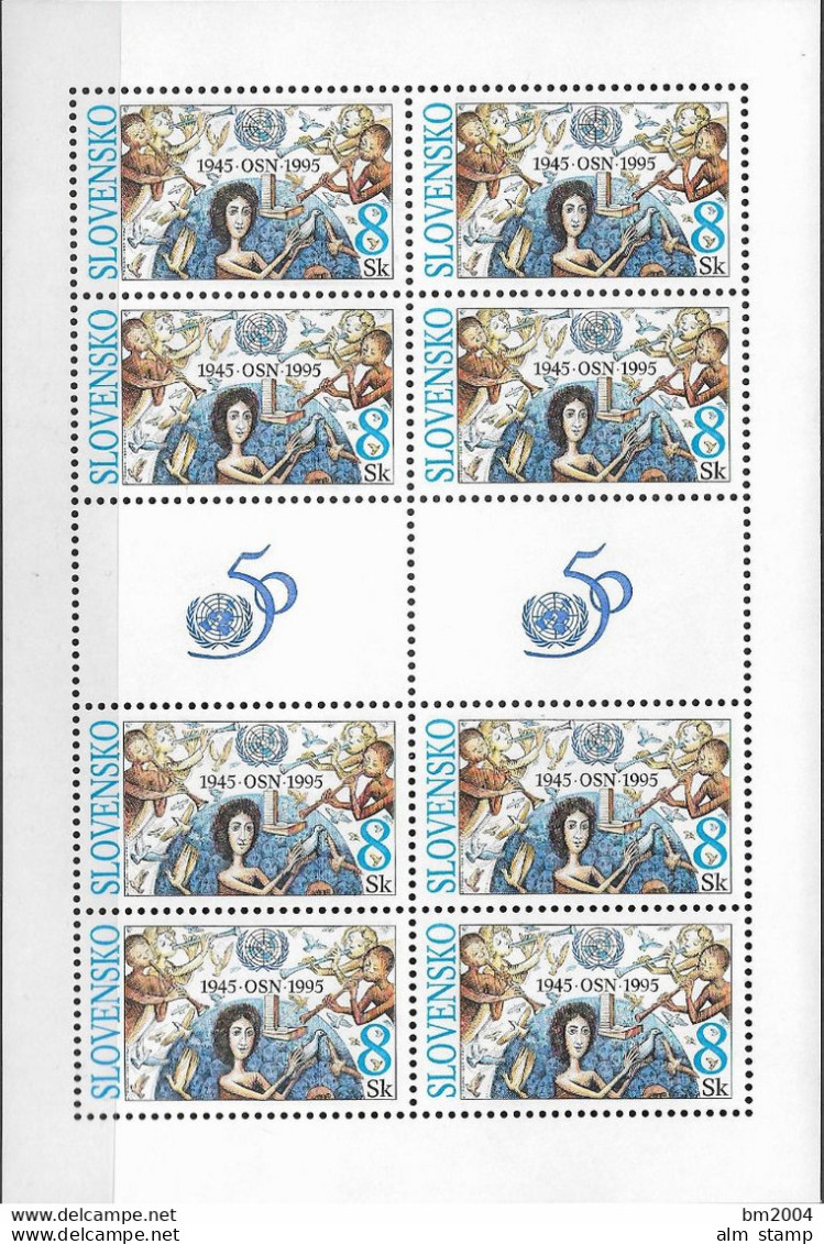 1995 Slovensko Slowakische Rep.  Mi 241 **MNH     50 Jahre Vereinte Nationen (UNO) - Blocs-feuillets