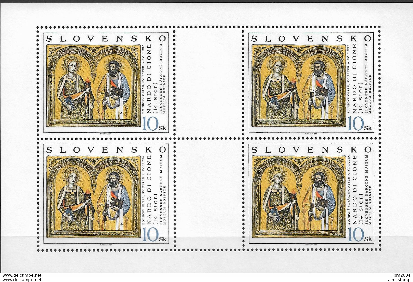 1997 Slovensko Slowakische Rep.  Mi 292-4**MNH   Kunstwerke Aus Den Nationalgalerien. - Blocks & Kleinbögen