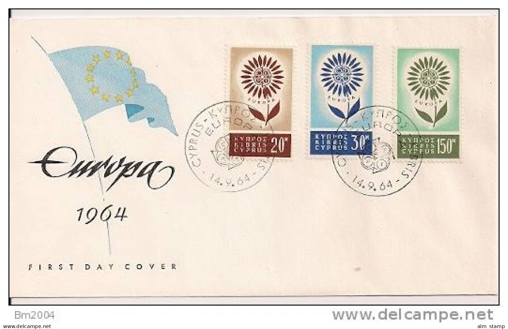 1964 Zypern  Chypre  YV. 232-4  Mi. 240-2 FDC - 1964