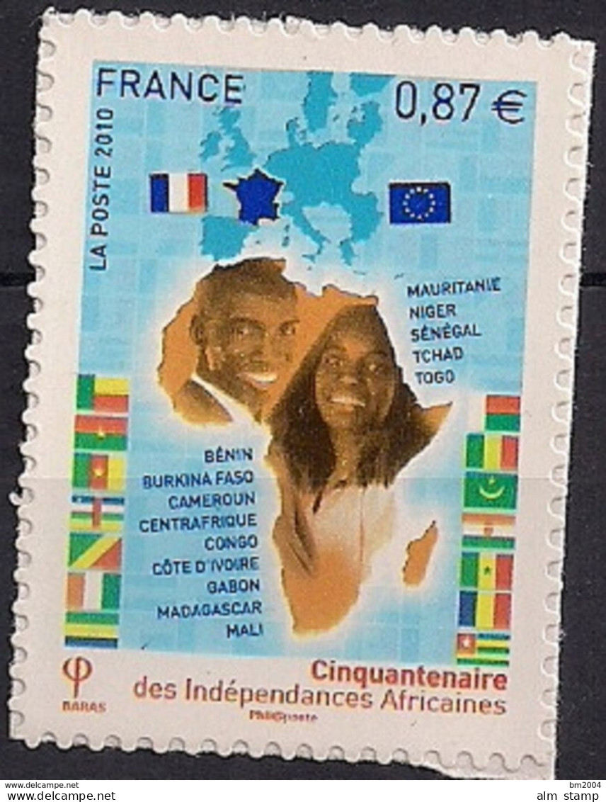 2010 Frankreich  Mi. 4958**MNH Selbstklebend;  50 Jahre Unabhängigkeit Von 14 Früheren Französischen Kolonien In Afrika. - Neufs