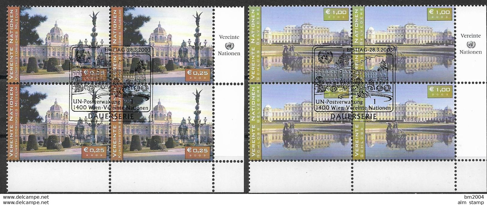 2003 UNO Wien Mi. 387-8 + 396 Used    UNESCO-Welterbe In Österreich - Used Stamps