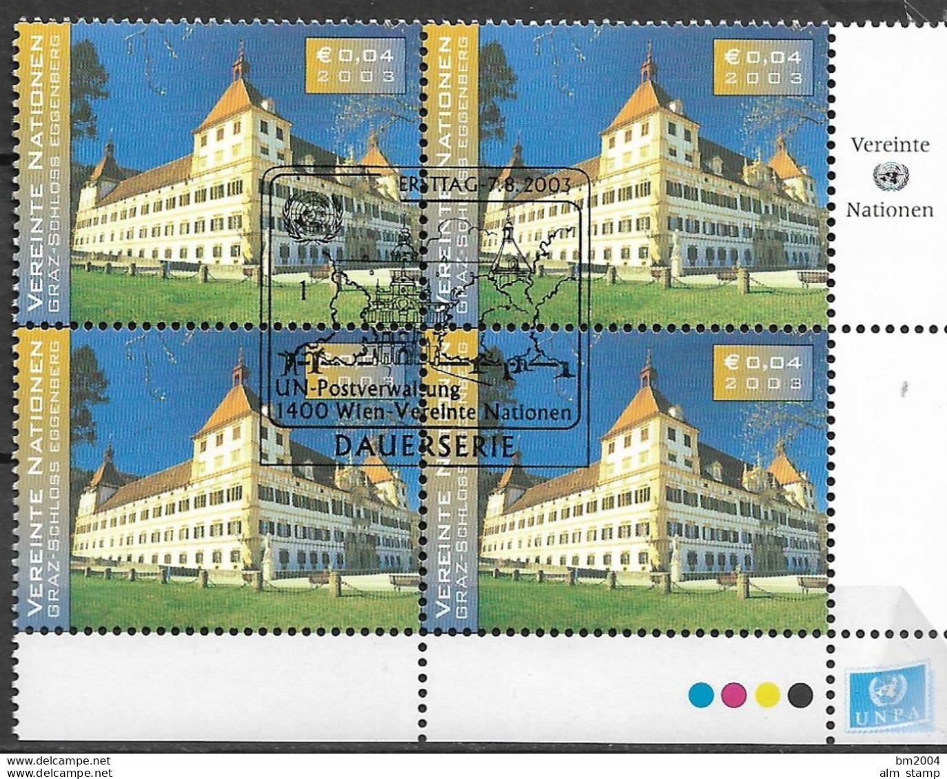 2003 UNO Wien Mi. 387-8 + 396 Used    UNESCO-Welterbe In Österreich - Oblitérés