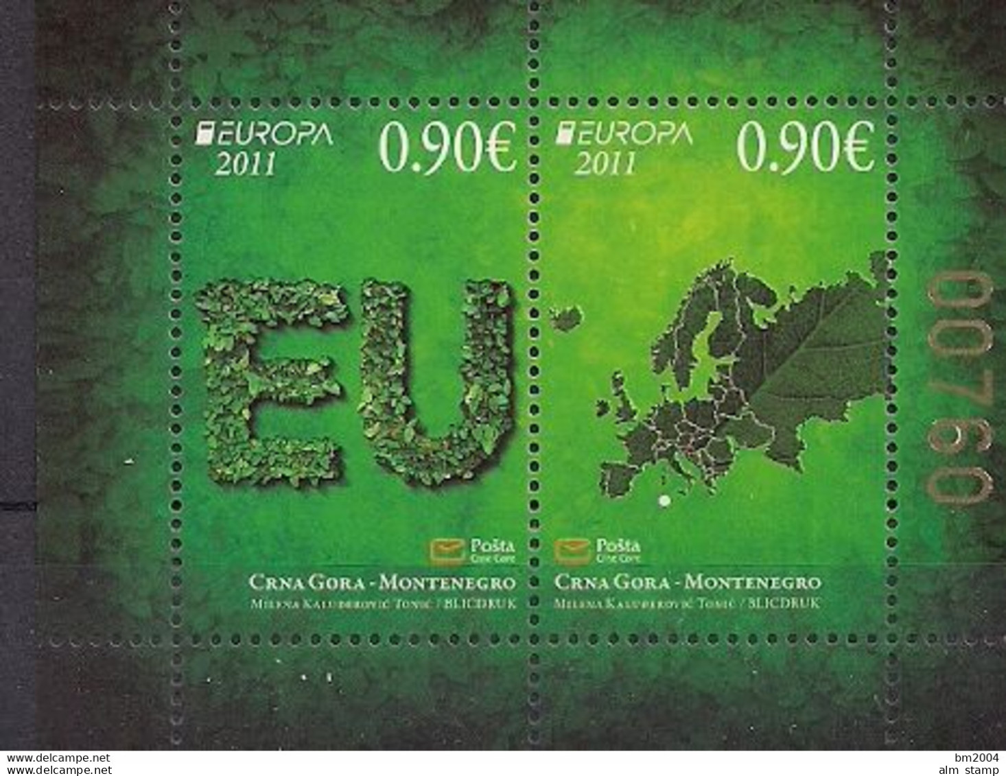 2011 Montenegro  Mi. Bl. 10 **MNH   Europa   " Der Wald " - 2011