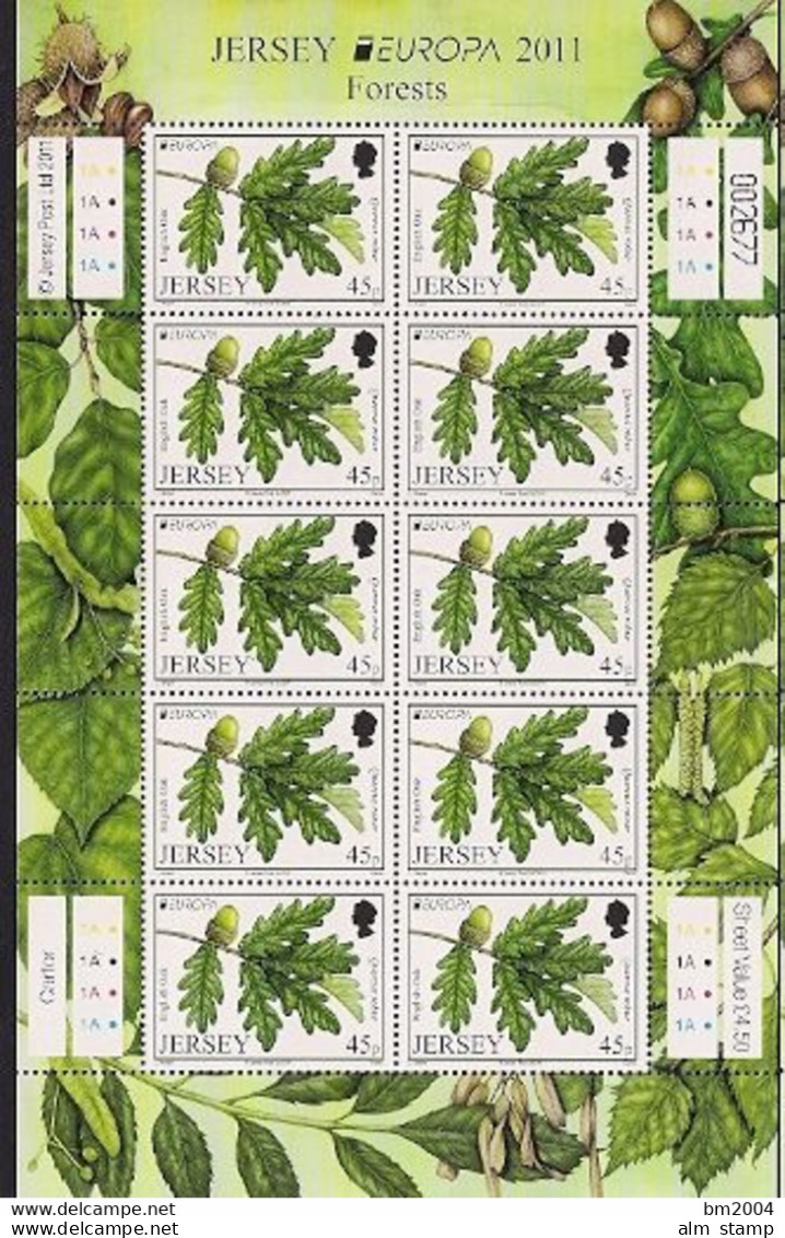 2011 Jersey Mi. 1536-7  **MNH   Europa " Der Wald " - 2011