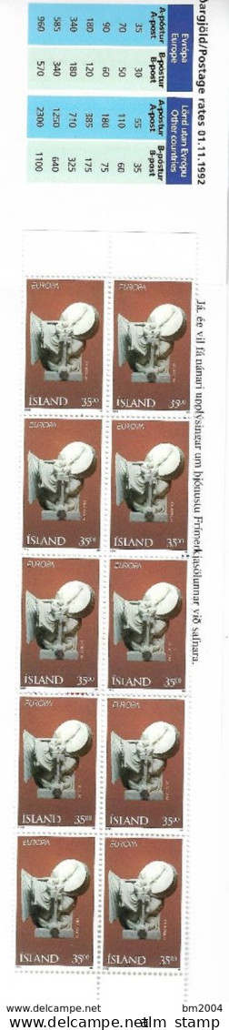 1995 Isand Mi.826-7 **MNH  2 Pcs. Booklet Europa: Frieden Und Freihei - 1995