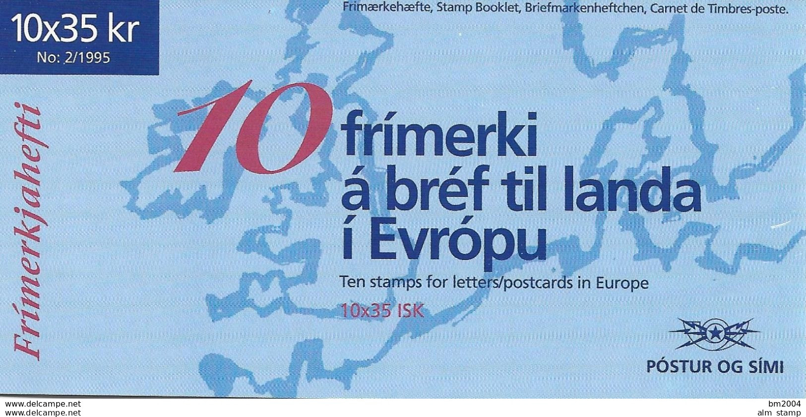 1995 Isand Mi.826-7 **MNH  2 Pcs. Booklet Europa: Frieden Und Freihei - 1995