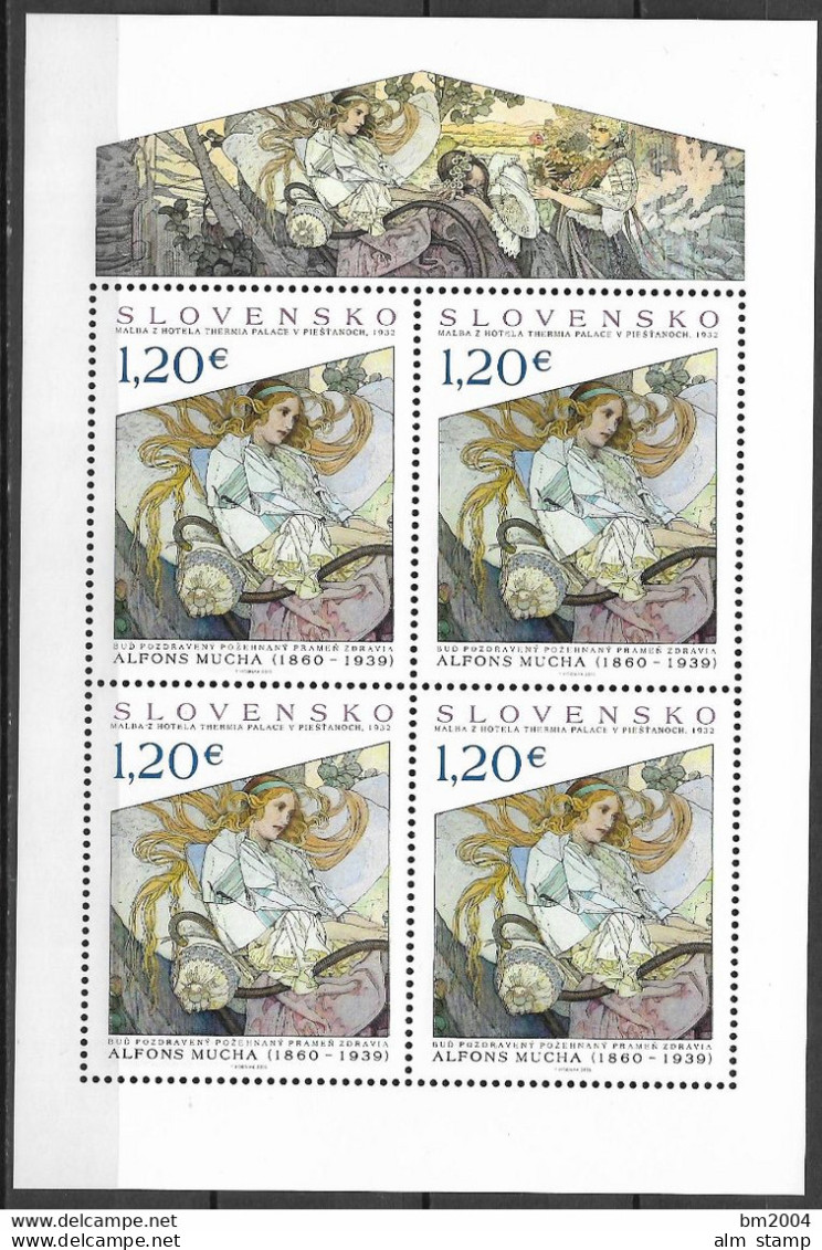 2015 Slowakei Mi. 778**MNH   Kunstwerke.   Normalblock + 65-jähriges Jubiläum Des Postphilatelistischen Dienstes - Neufs