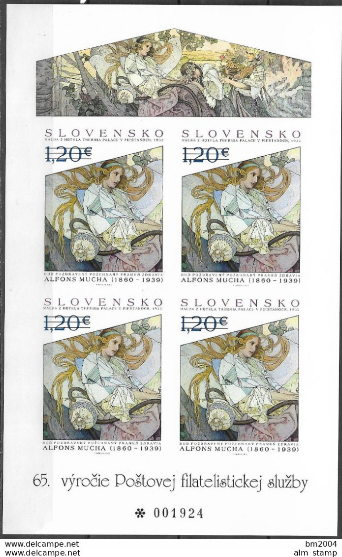 2015 Slowakei Mi. 778**MNH   Kunstwerke.   Normalblock + 65-jähriges Jubiläum Des Postphilatelistischen Dienstes - Neufs