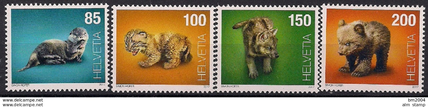 2017 Schweiz Mi. 2476-9 **MNH  Tierbabys - Ungebraucht