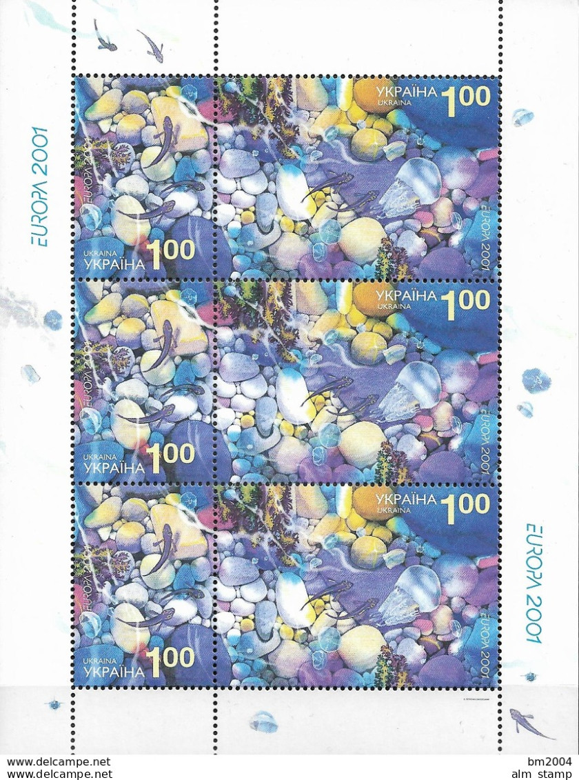 2001 Ukraine Mi. 444-5** MNH  Europa: Lebensspender Wasser - 2001