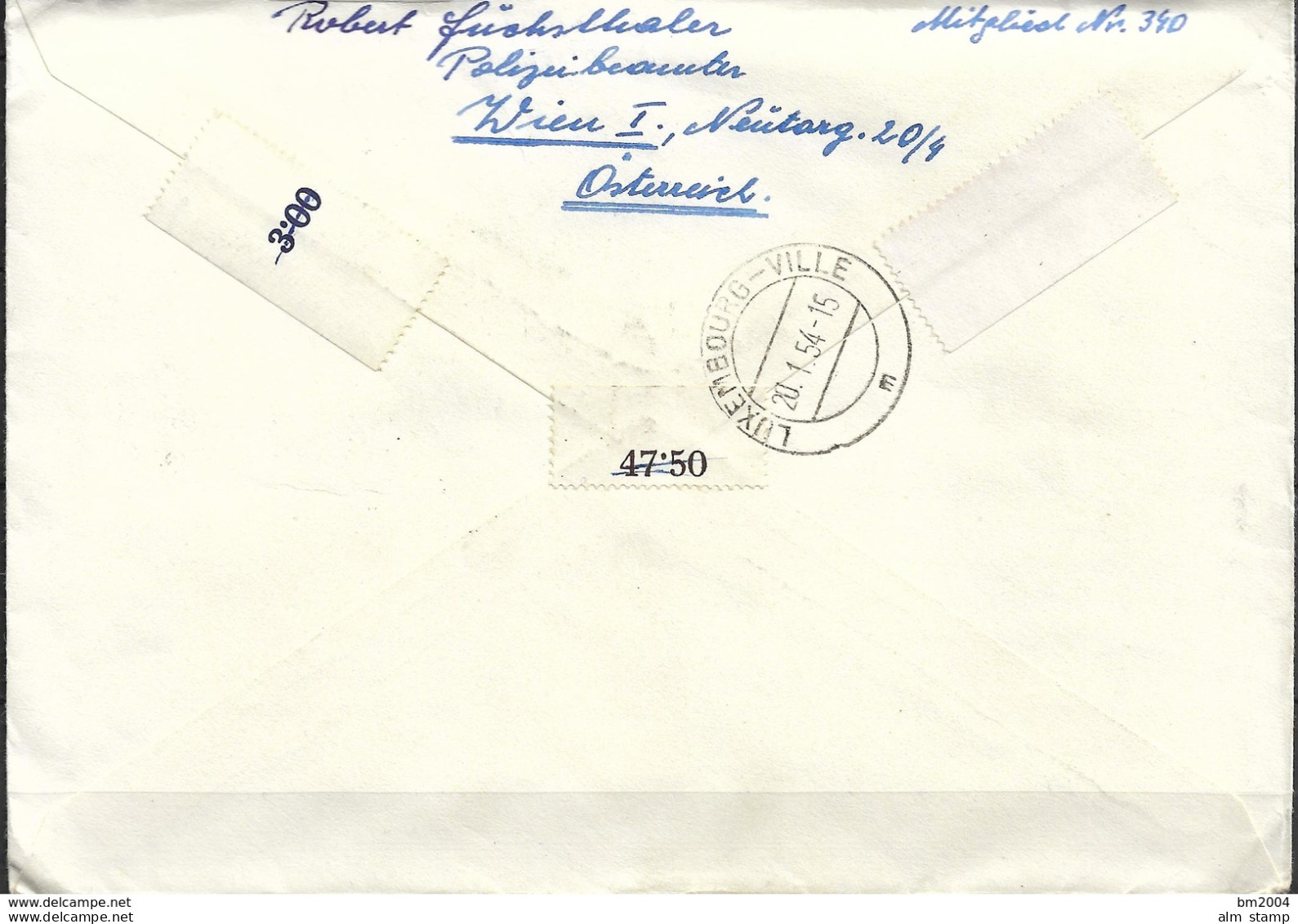 1954 Austria Österreich Einschreibebrief Nach Luxemburg - FDC