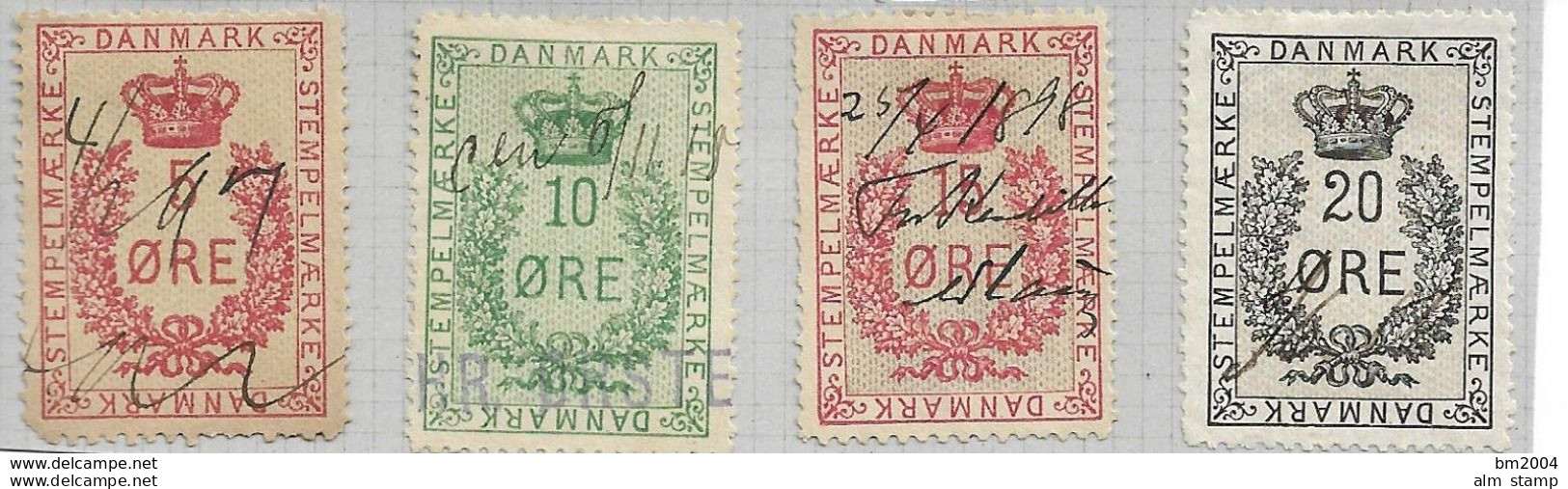 DENMARK Dänemark  Used Ca. 1898  Tax Steuermarke - Steuermarken