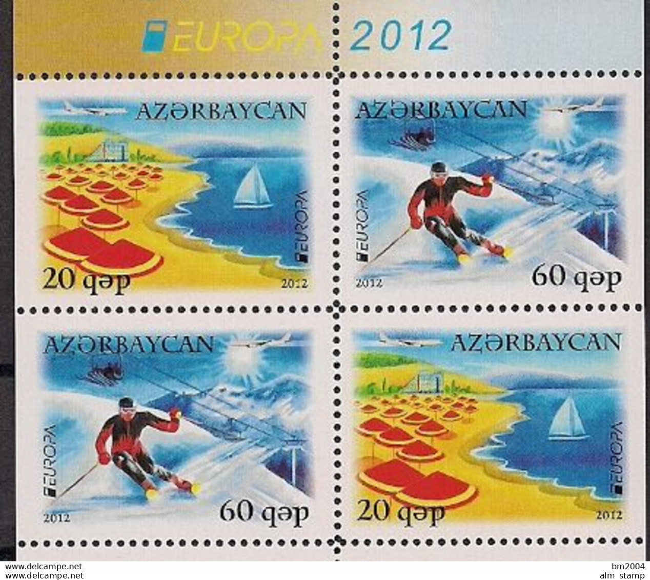 2012 Aserbaidschan  Mi. 915-6 D **MNH  Europa   " Besuche " - 2012