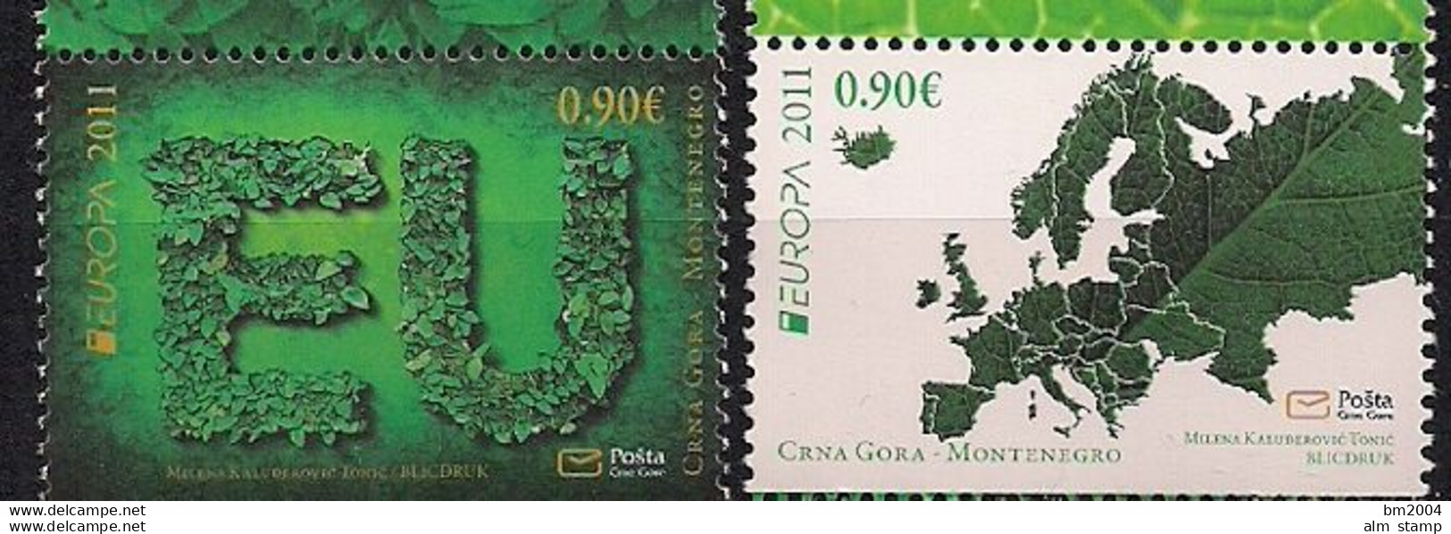 2011 Montenegro  Mi. 264-5**MNH   Europa   " Der Wald " - 2011