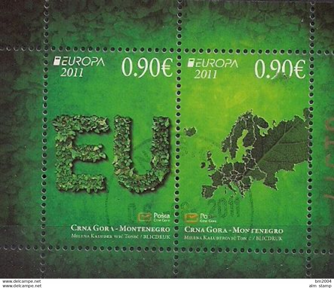 2011 Montenegro  Mi. Bl. 10 Used  Europa   " Der Wald " - 2011