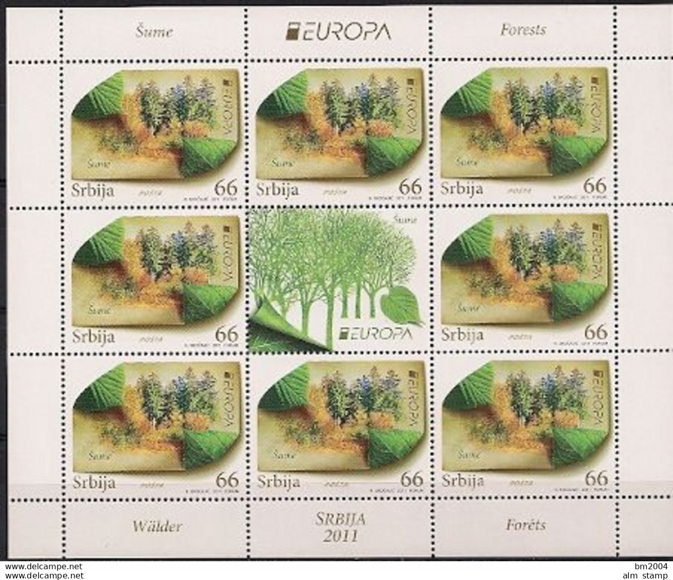 2011 Serbien Mi.  405-6**MNH Europa   " Der Wald " - 2011