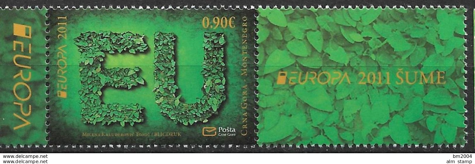 2011 Montenegro   Mi. 264-5 **MNH     Europa  " Der Wald " - 2011