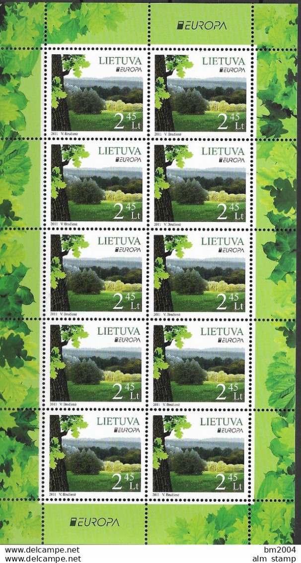 2011 Lirauen  Mi. 1063-4**MNH  Europa   " Der Wald " - 2011