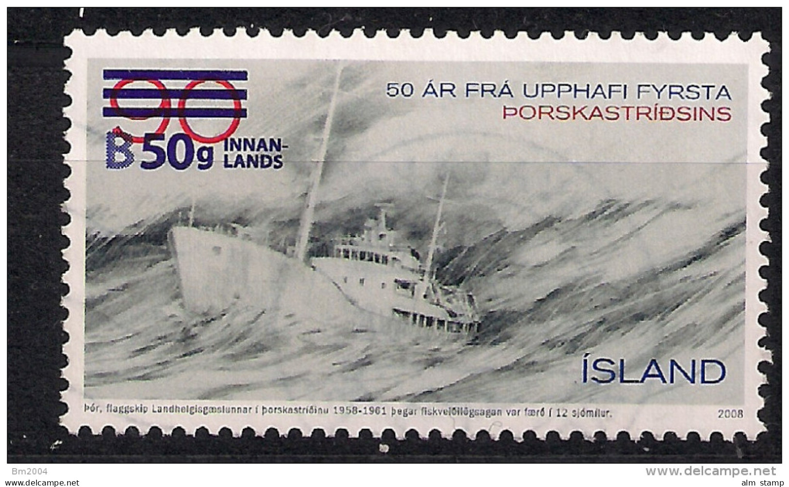 2012 Iceland  Island Mi. 1363 Used  50. Jahrestag Des Ersten Kabeljaukrieges - Used Stamps