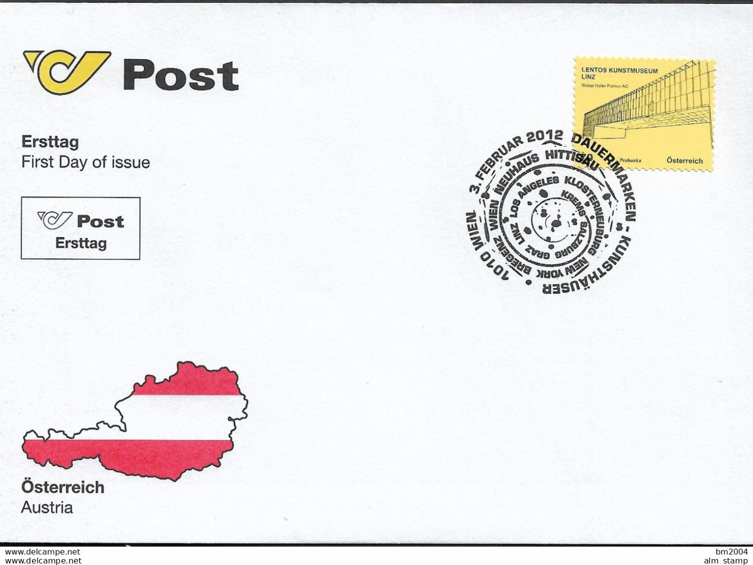 2012 Austria Österreich Mi. 2979 FDC  Kunsthäuser.   Lentos – Kunstmuseum, Linz - FDC