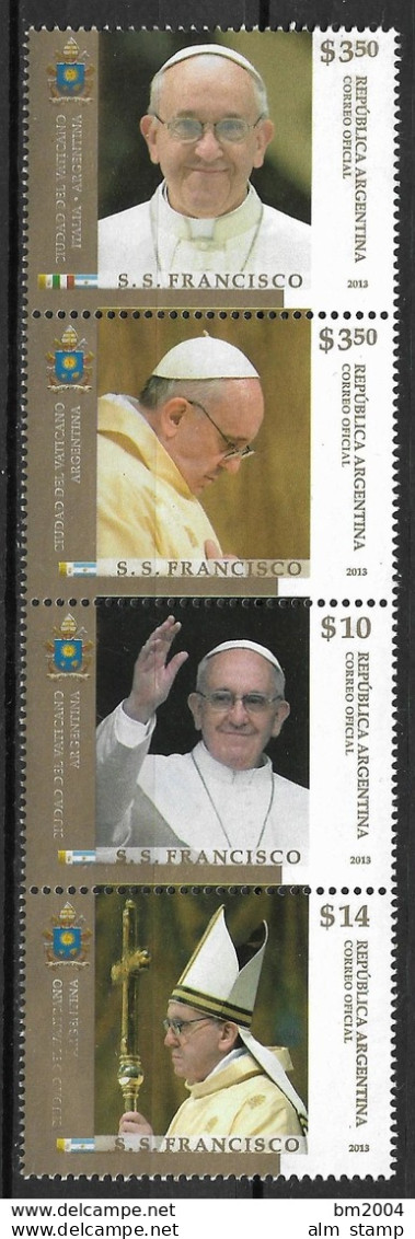 2013 Argentinien Mi. 3500-3  Italien Mi. 3601  Vatilkan Mi. 1766-9 **MNH Wahl Von Papst Franziskus - Joint Issues