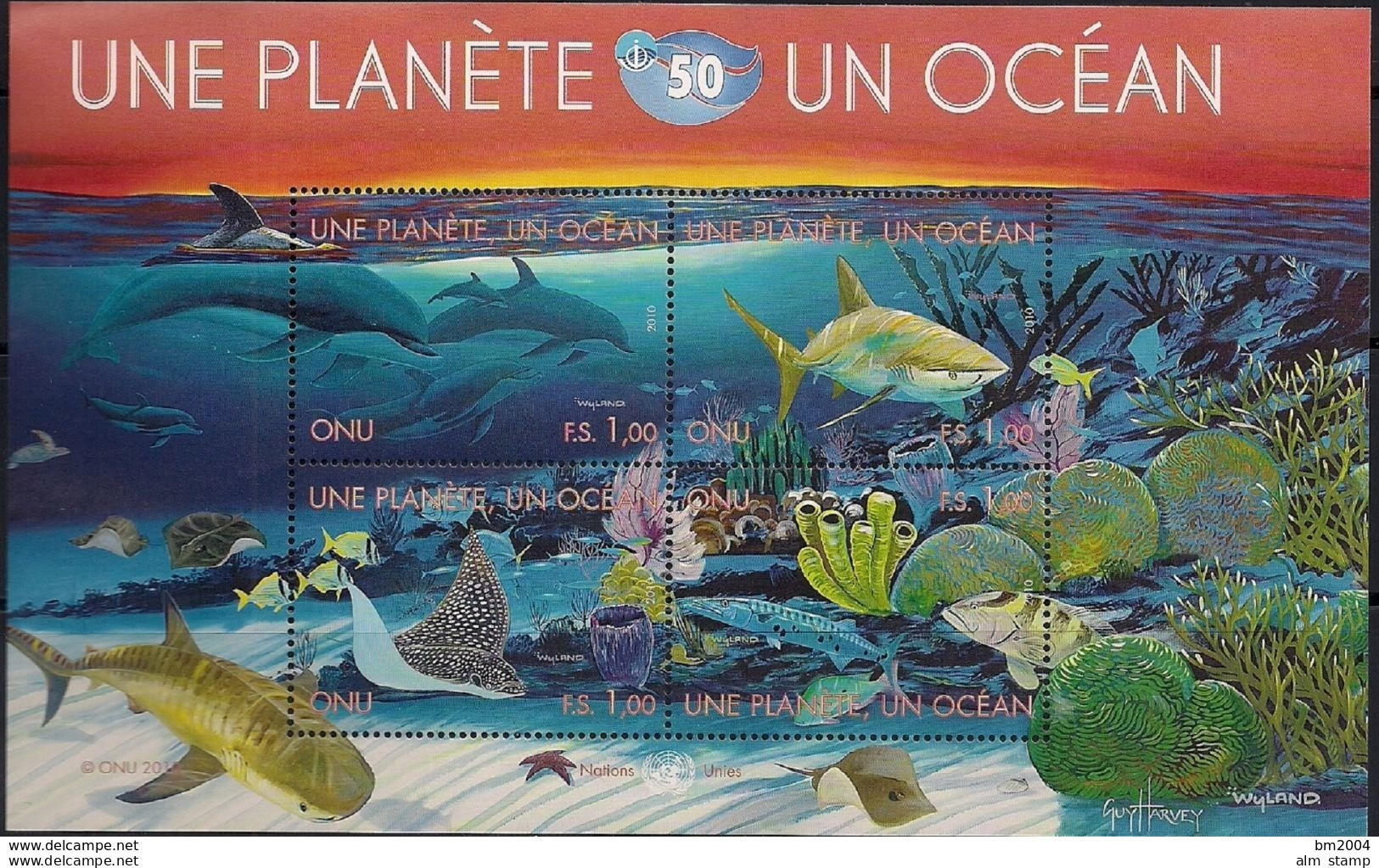 2010 UNO Genf Mi. Bl 27 + Bl 28 **MNH  Ein Planet, Ein Ozean - Blocks & Sheetlets