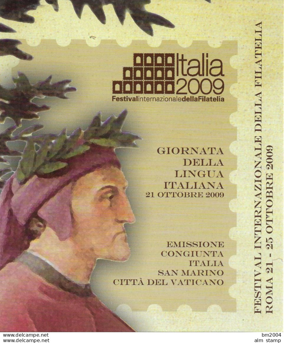 2009 Italien Folder " Italia 2009 " Festival Internazionle Della Filatelia  Emissione Comune Italia, Vaticano, San Marin - Joint Issues