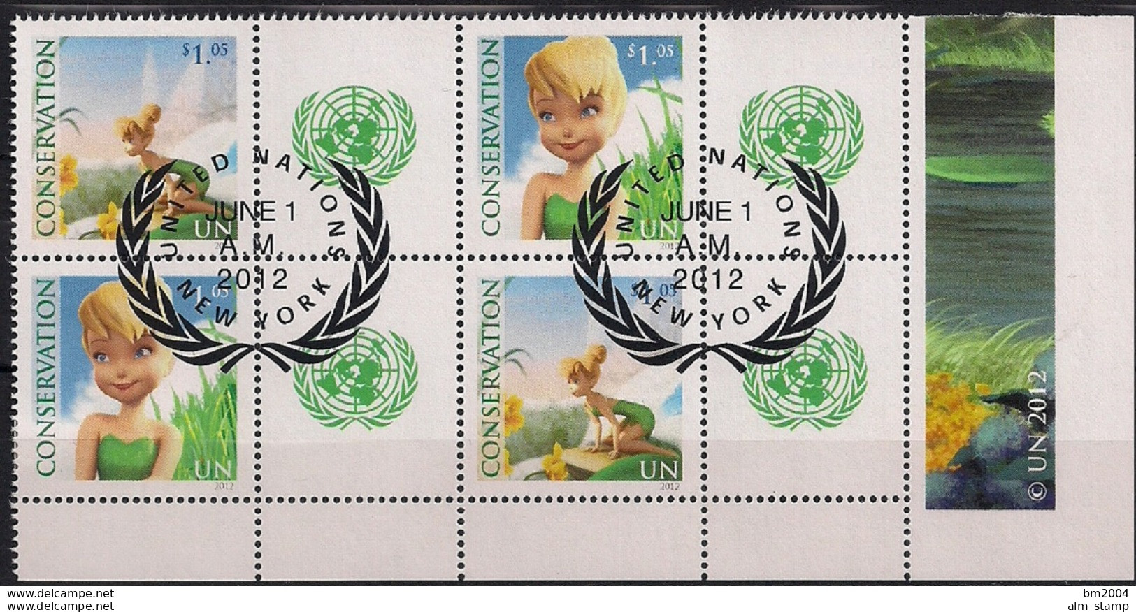 2012 UNO New York  Mi. 1309-10 Used   . Grußmarken: Tinker Bell. - Used Stamps