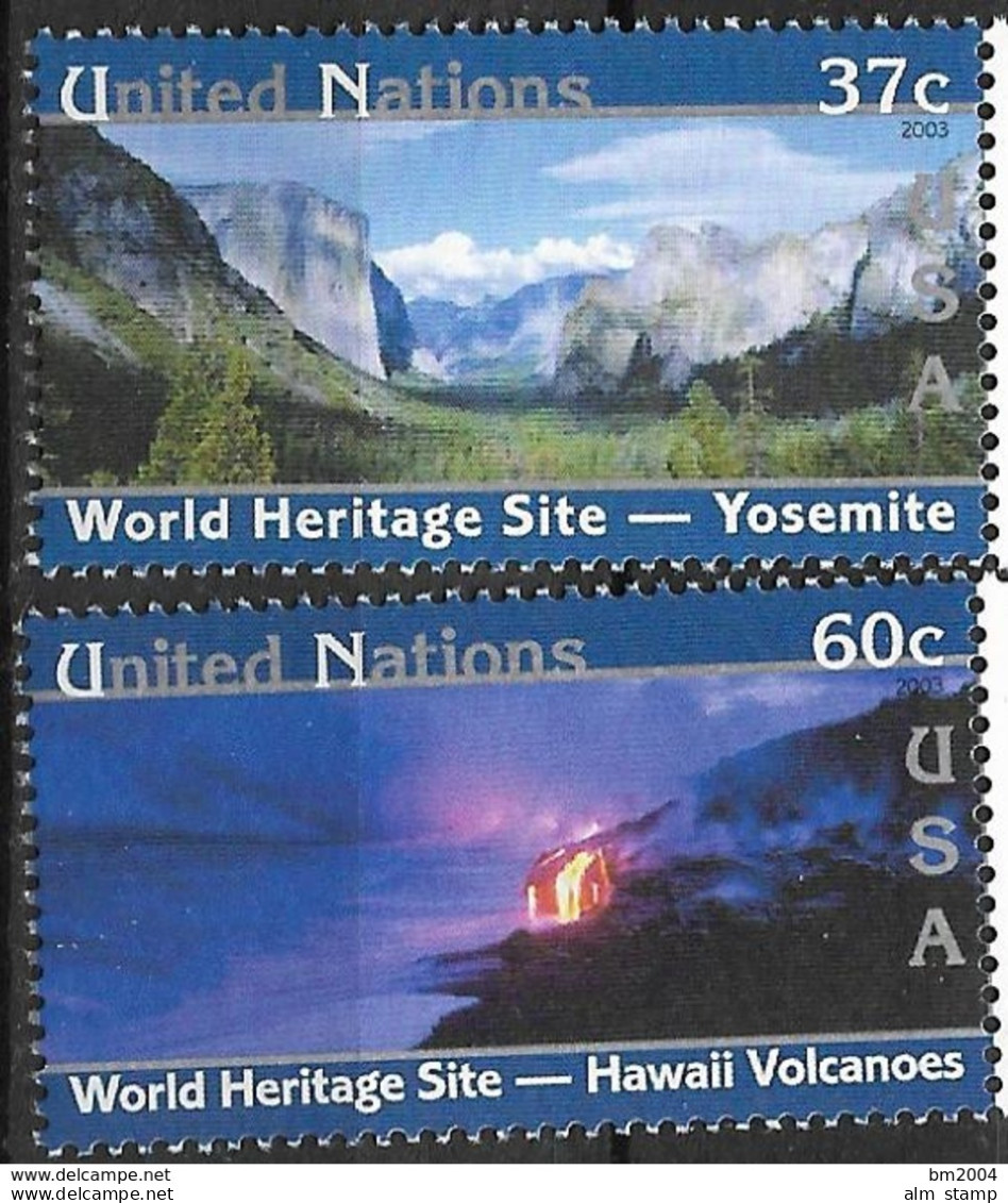 2003 UNO New York   Mi 962-3 **MNH   UNESCO-Welterbe: Vereinigte Staaten Von Amerika. - Neufs