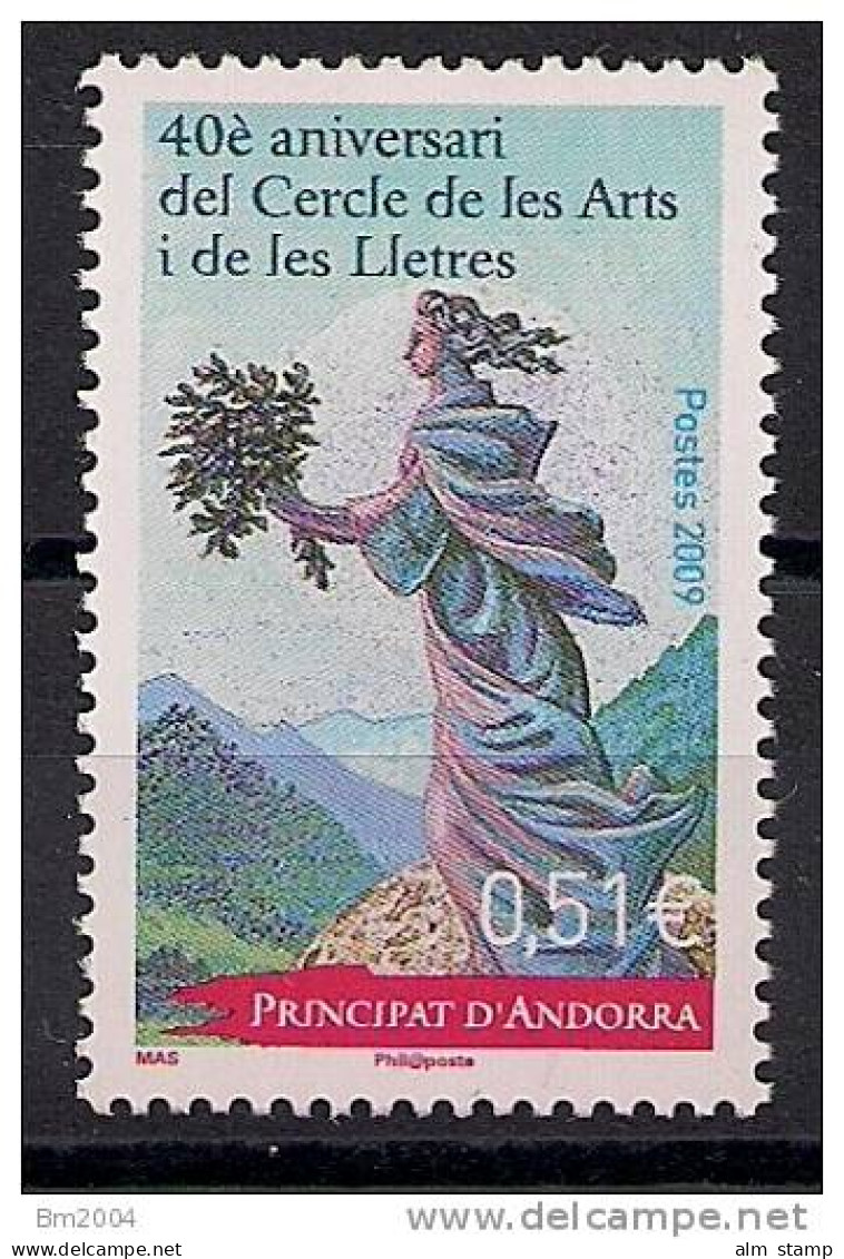 2009 Andorra Fr. Mi. 699 ** MNH  40 Jahre Zirkel Der Künste Und Der Literatur - Gebruikt