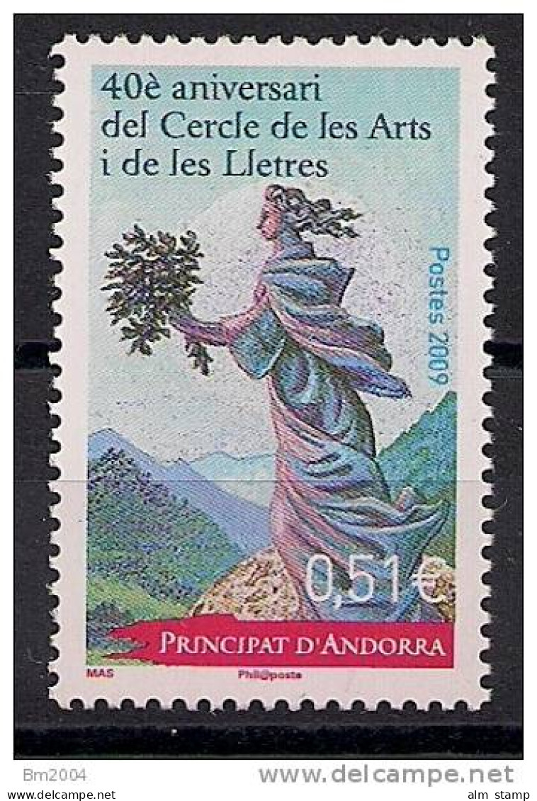 2009 Andorra Fr. Mi. 699 ** MNH  40 Jahre Zirkel Der Künste Und Der Literatur - Usados