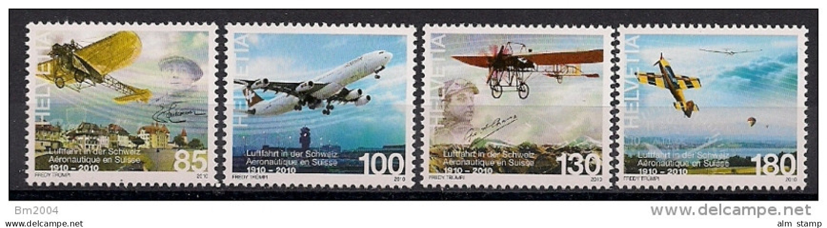 2010 Schweiz Mi. 2140-3  **MNH  100 Jahre Luftfahrt In Der Schweiz - Unused Stamps