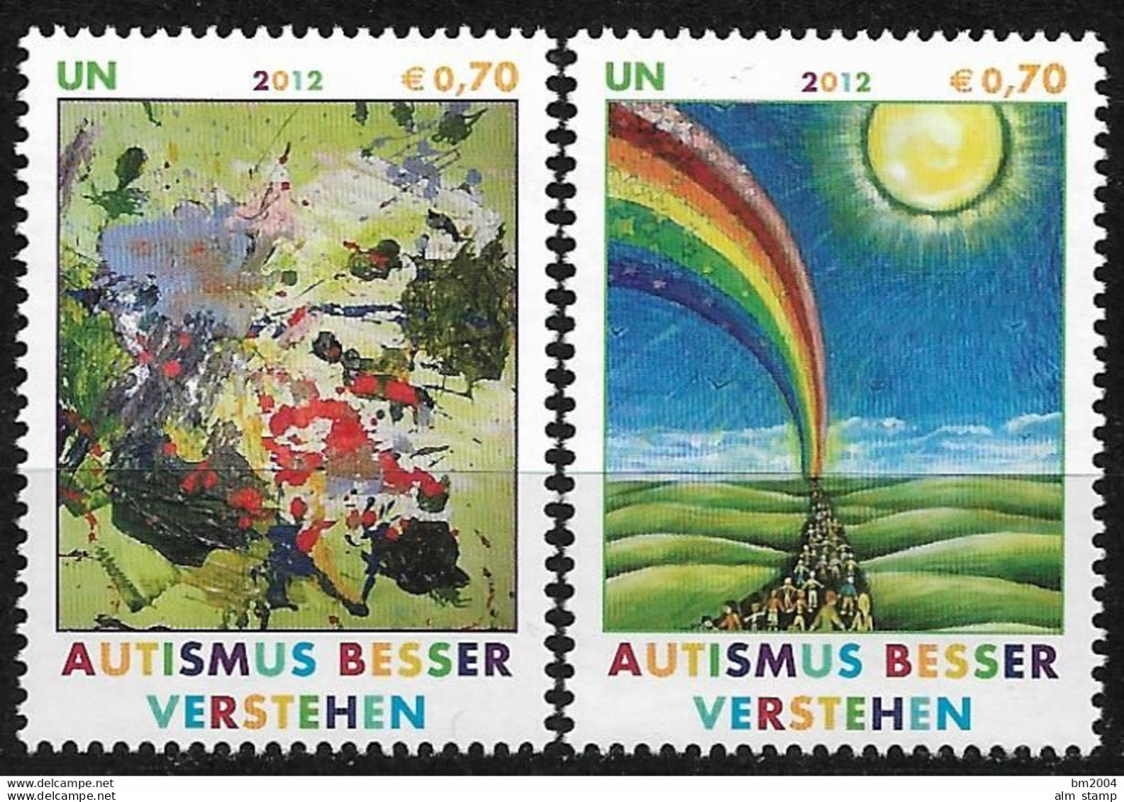 2012 UNO Wien Mi. 746-7 **MNH .  Autismus Besser Verstehen - Nuovi